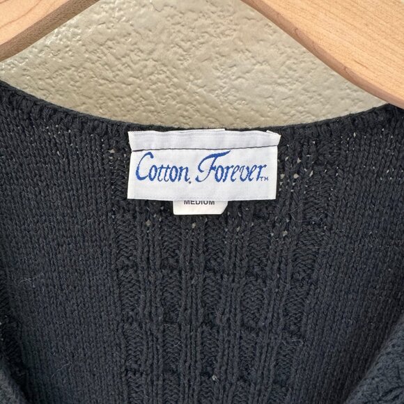 Vintage Navy Knit Sweater Vest with Shell Buttons - Picture 3 of 6